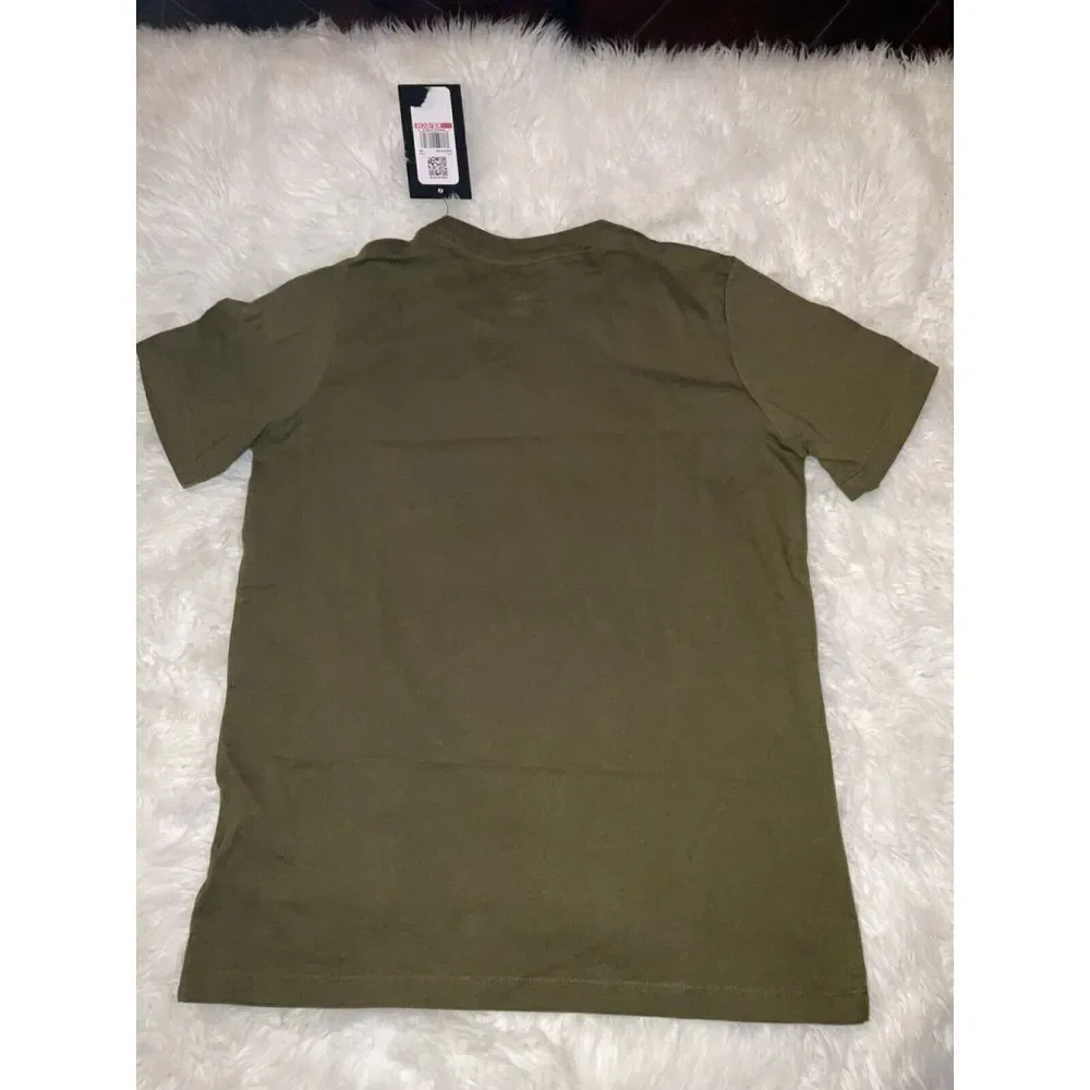 New Converse Girls Graphic Olive Green T-Shirts Size XS
